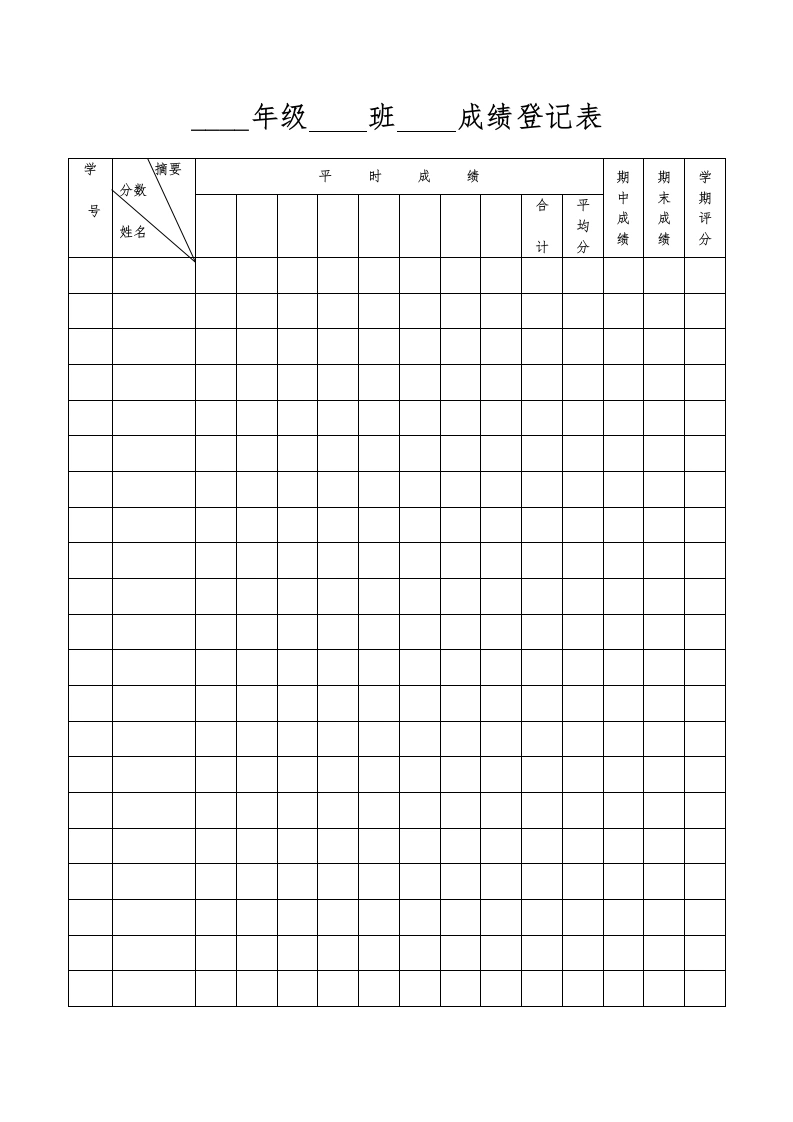 2.成绩登记表-教务文库