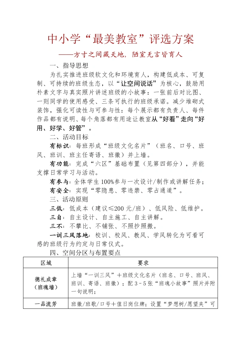 2025年中小学最美教室评选方案：方寸之间藏天地