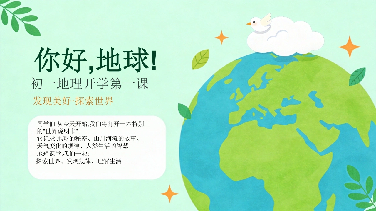 【初一】【七年级】【秋季上】【地理】开学第一课主题班会