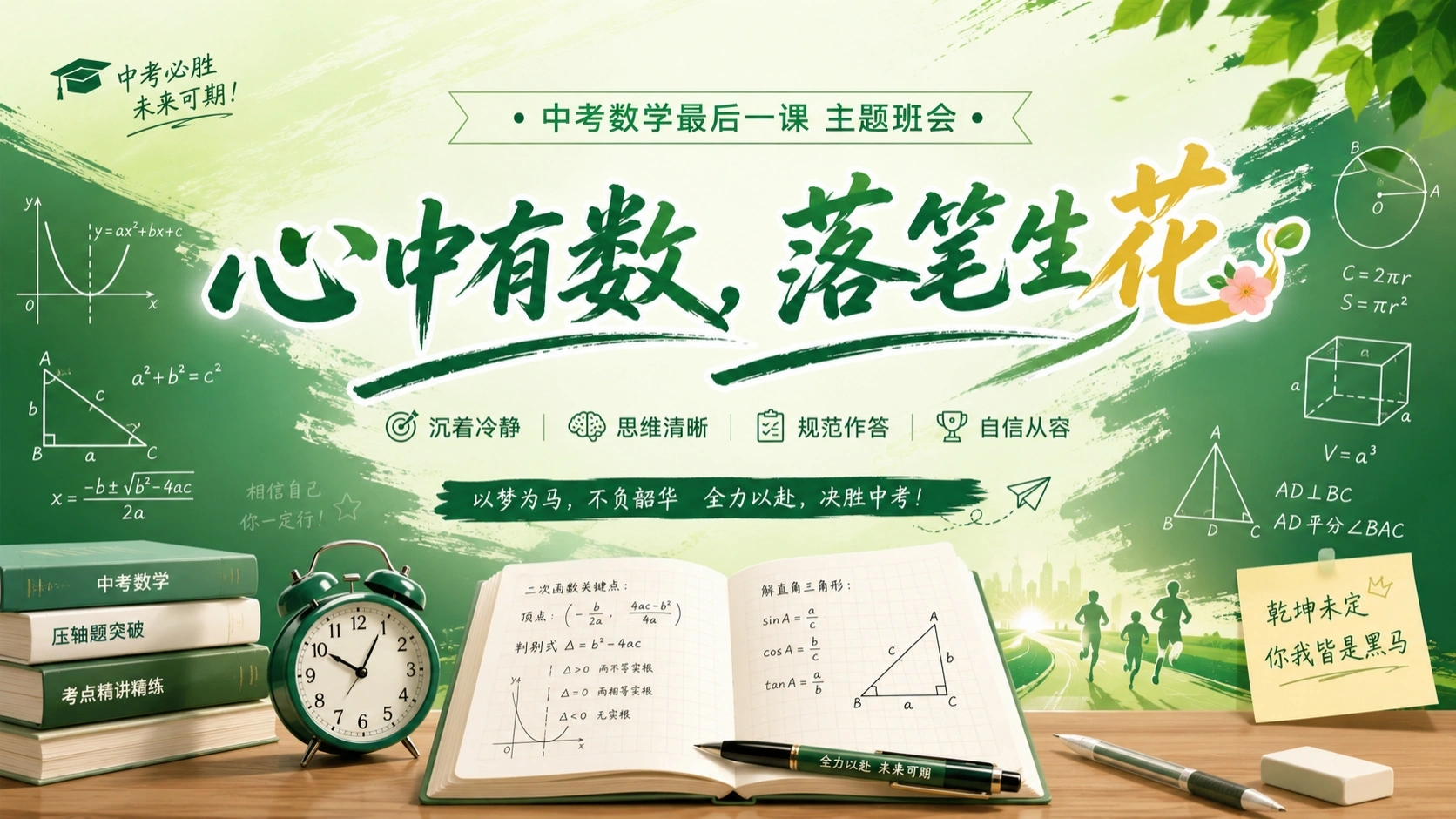 【初三下】【数学】九年级中考考前冲刺主题班会：心中有数，落笔生花-教务文库