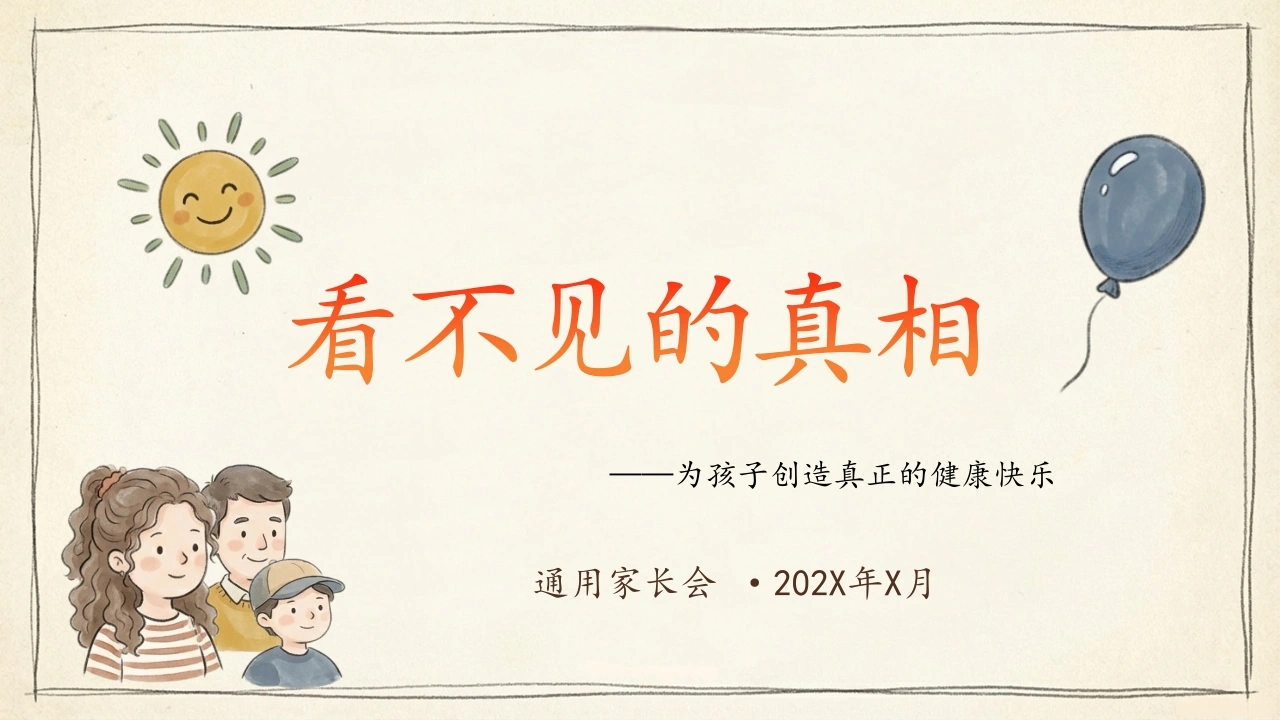 【期中】【通用】家长会：看不见的真相