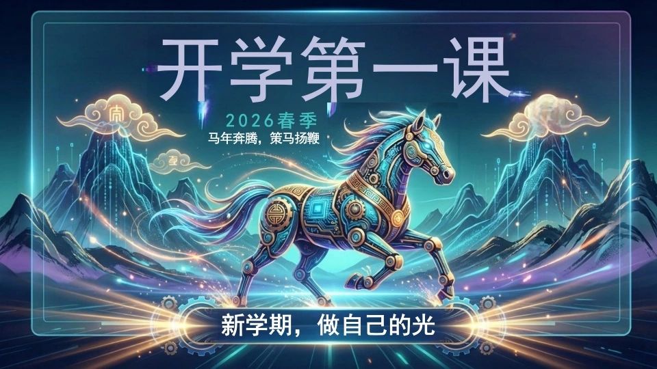 【通用】2026春季开学第一课：马年奔腾，策马扬鞭，新学期，做自己的光