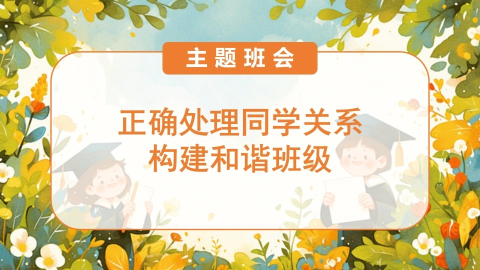 【通用】【交友教育】出题班会：如何正确处理同学关系，构建和谐班级