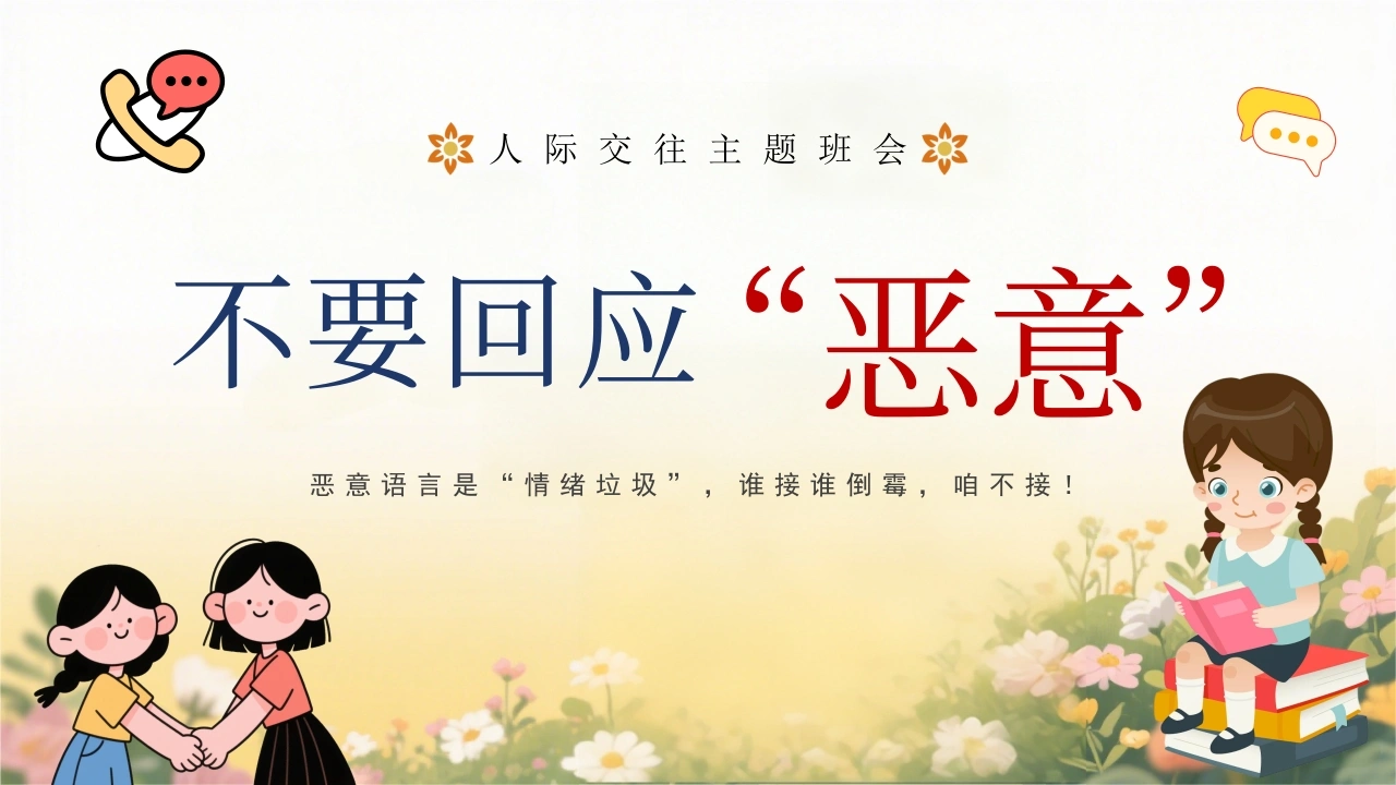 【通用】【人际交往】主题班会：不要回应恶意
