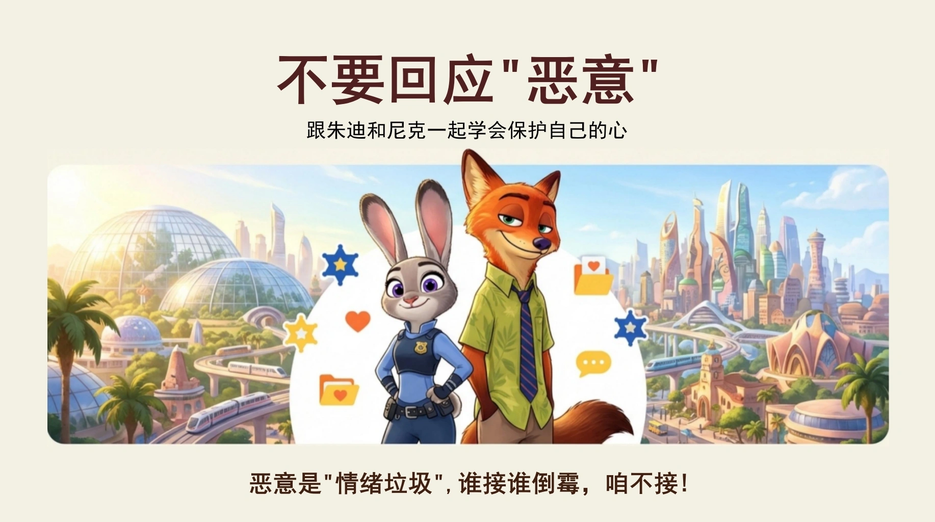 【通用】【人际交往】主题班会：不要回应恶意，打造你的护心铠甲(疯狂动物城)