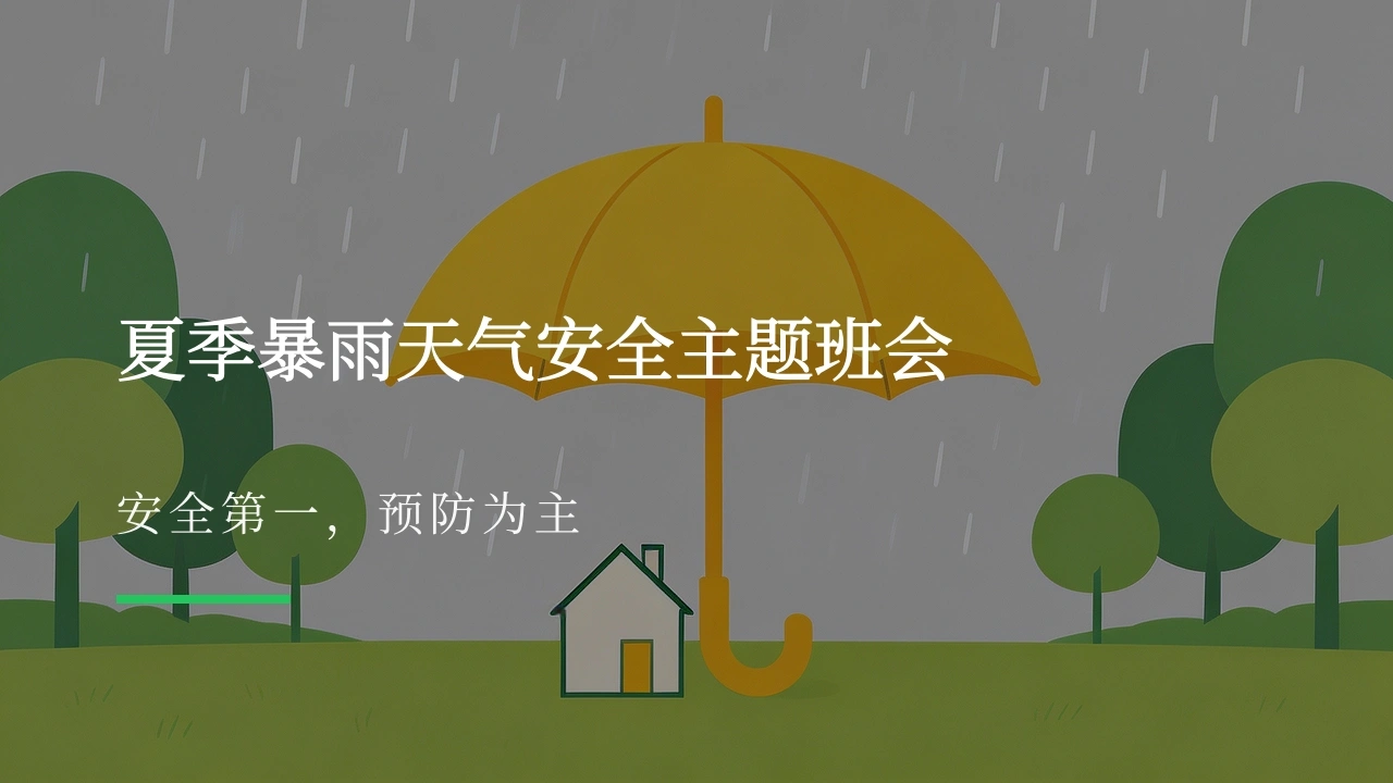 【通用】【安全教育】主题班会：夏季暴雨防范安全-教务文库