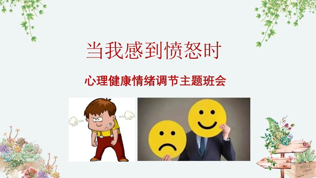 【通用】【情绪管理】中学生主题班会：当我感到愤怒时