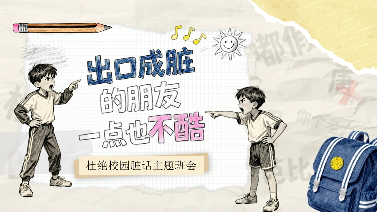【通用】【文明教育】主题班会：不要说脏话“出口成脏”