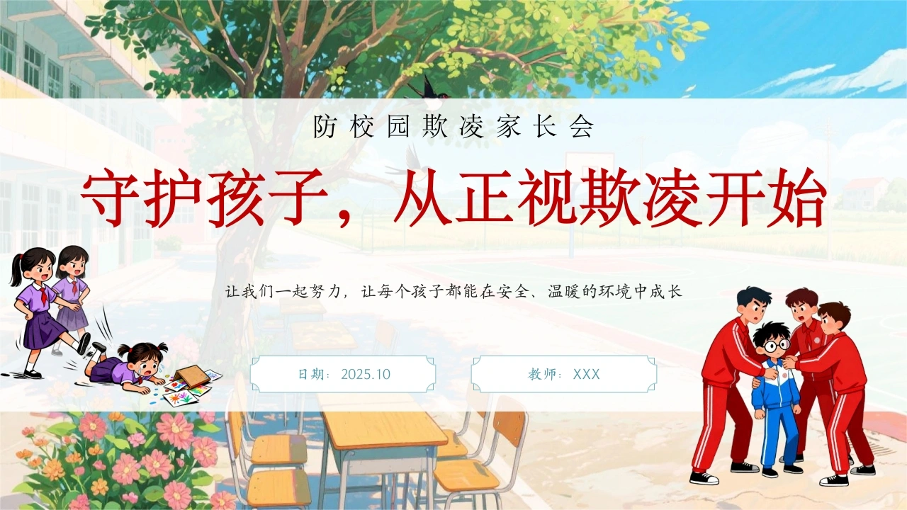 【通用】【校园霸凌】家长会：【防欺凌、护童心】