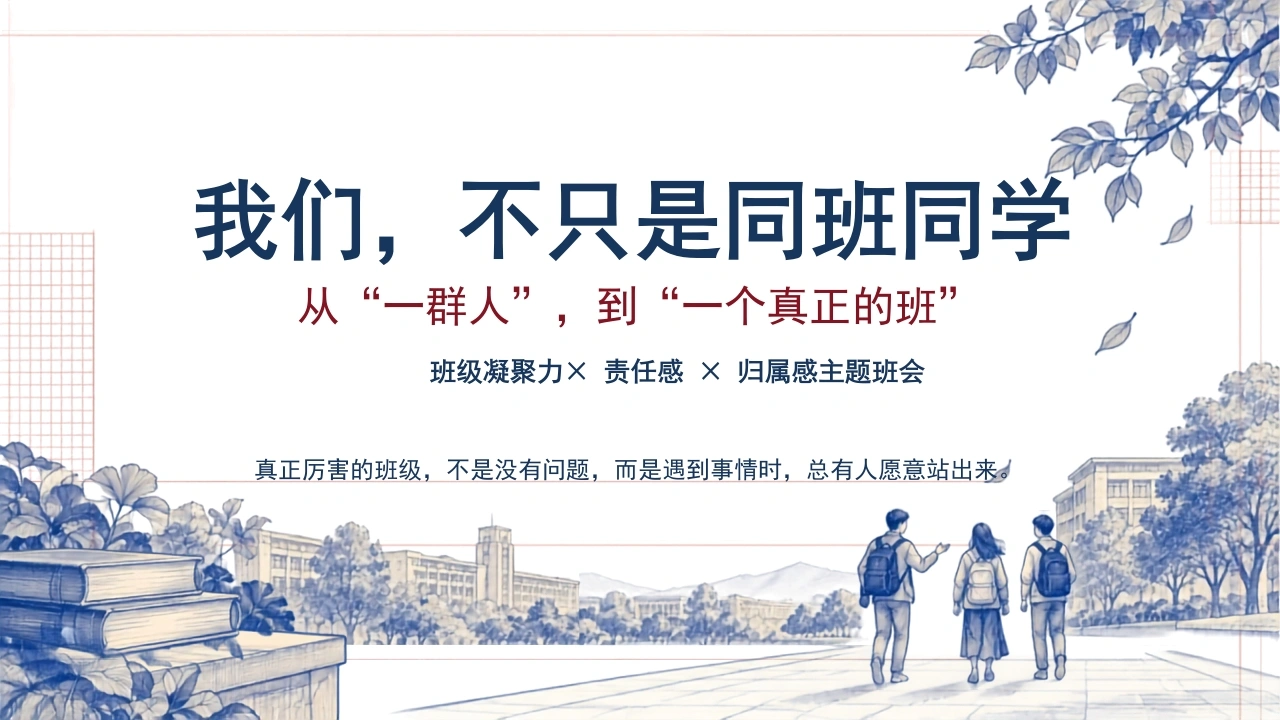 【通用】【班级凝聚力】主题班会：我们，不只是同班同学