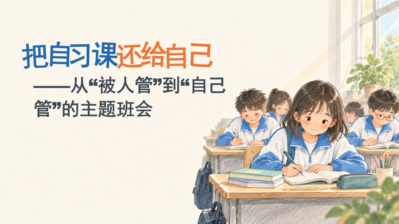 【通用】【自律教育】从“被人管”到“自己管”主题班会——把自习课还给自己-教务文库