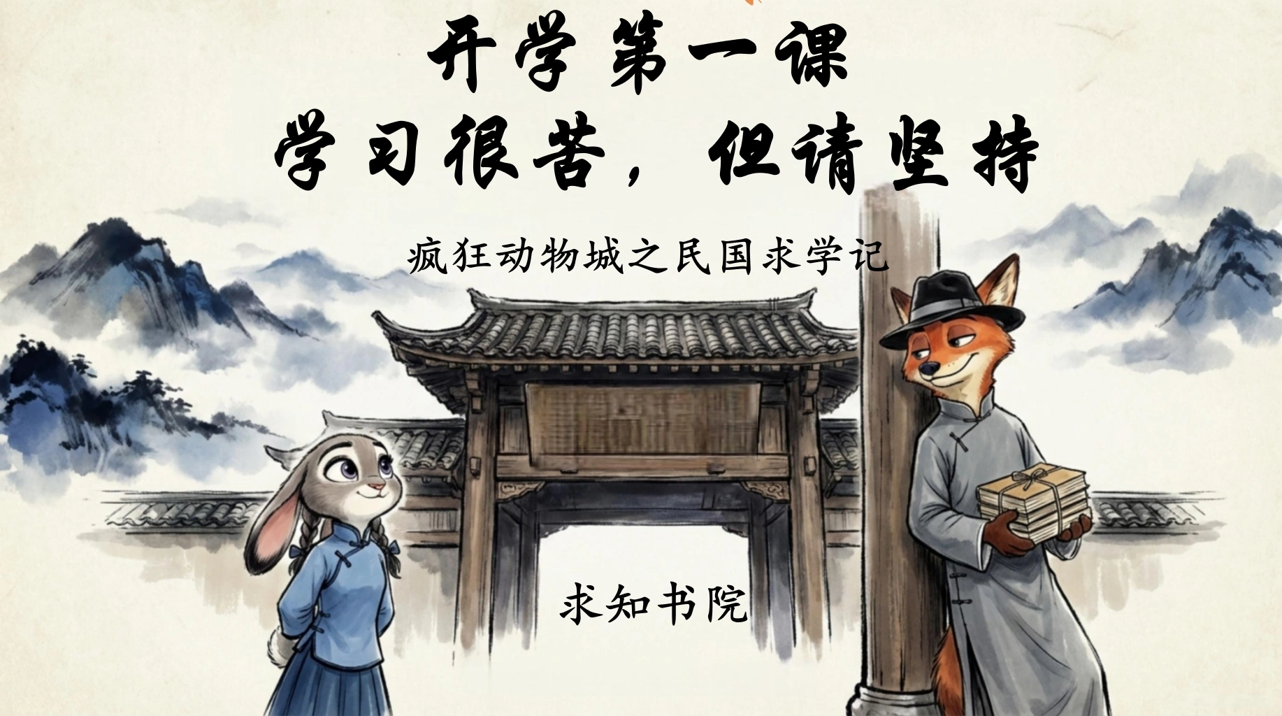 【通用】开学第一课(疯狂动物城)：学习很苦，但请坚持