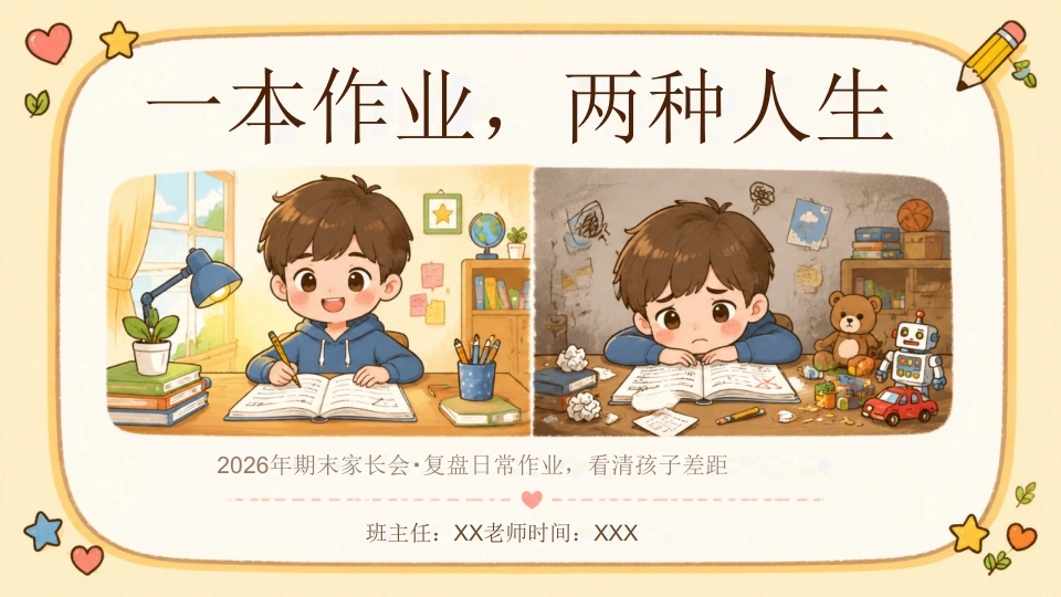 【通用】期末家长会：复盘日常作业，看清孩子差距-教务文库