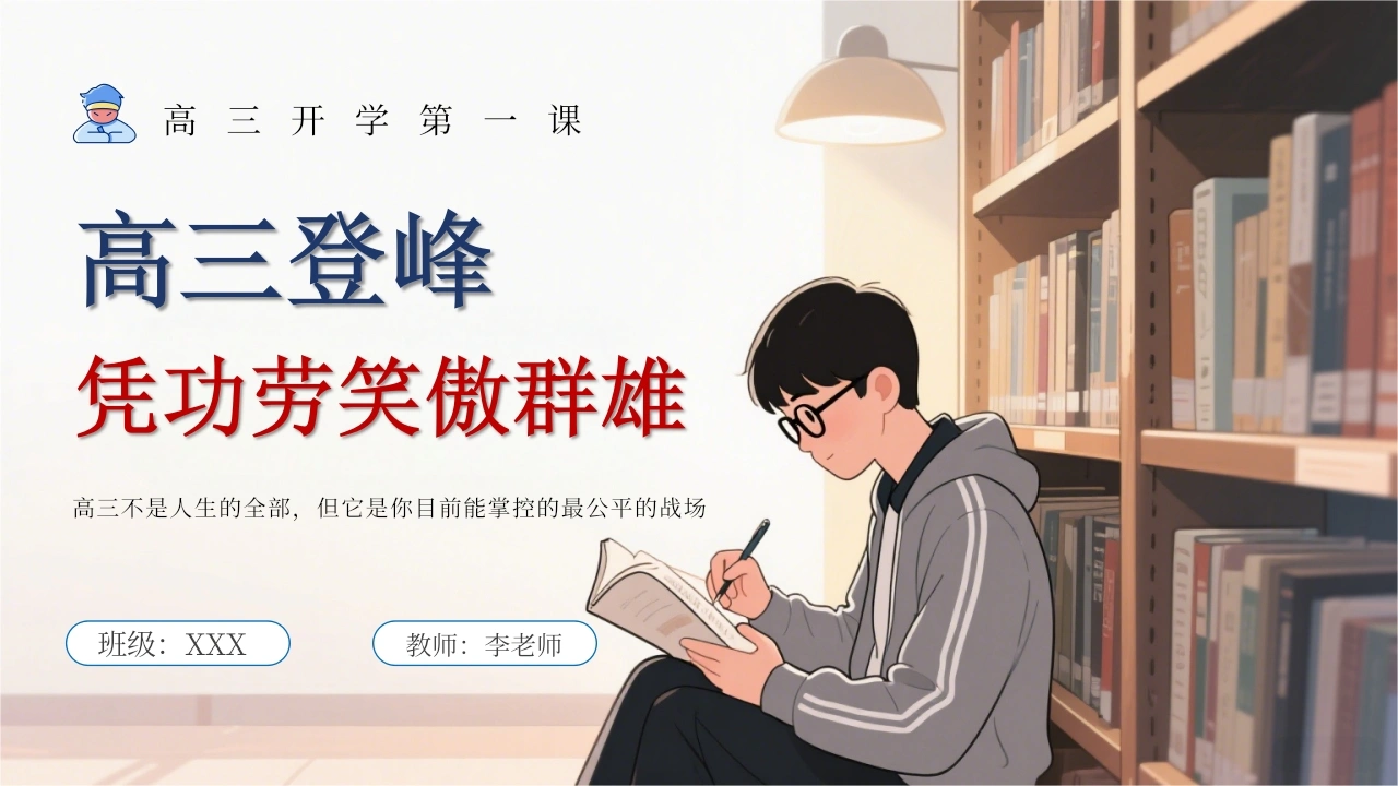 【高三】【学习指导】开学第一课励志班会《高三登峰：凭功劳笑傲群雄》