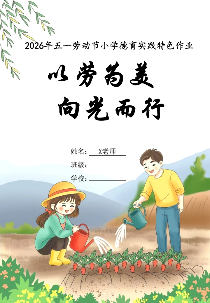 五一劳动节小学德育主题实践作业：以劳为美，向光而行
