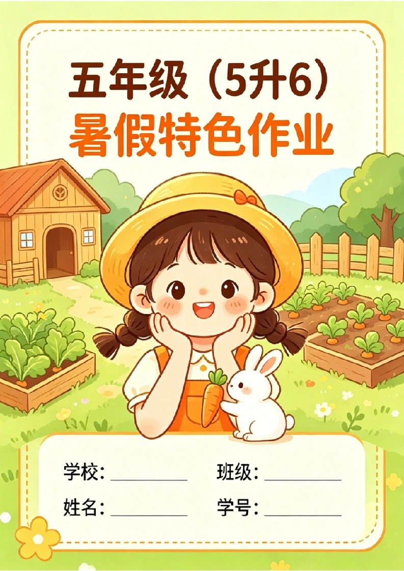 五年级(5升6)暑假假特色作业