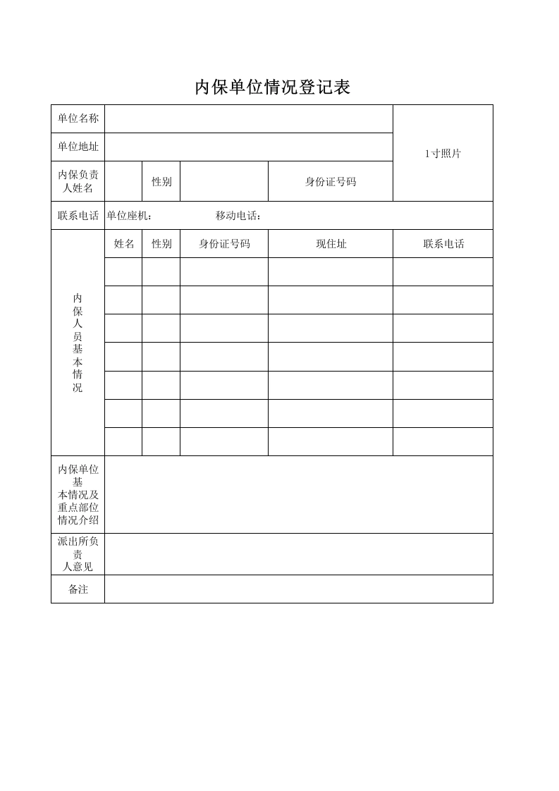 内保单位情况登记表-教务文库