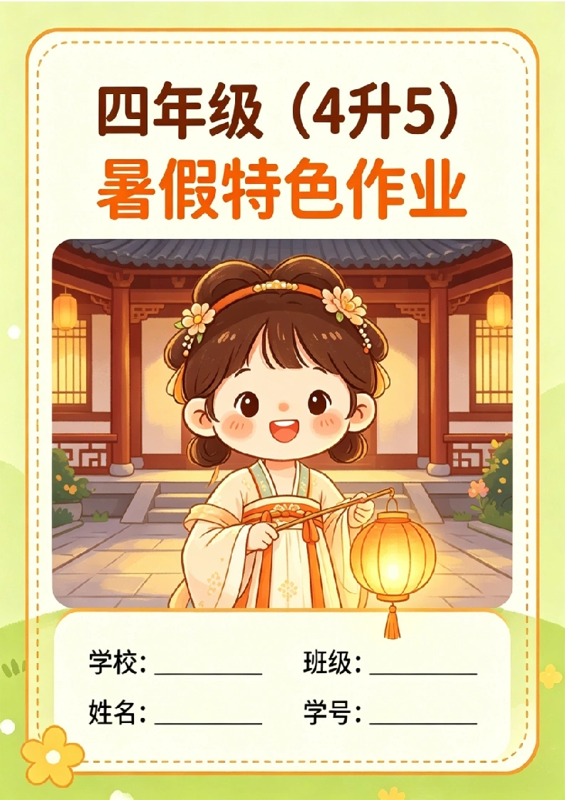 四年级(4升5)暑假假特色作业