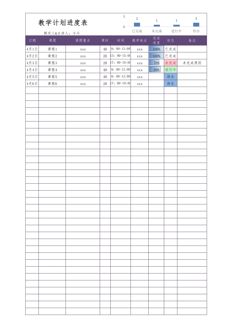 教学计划进度表1-教务文库