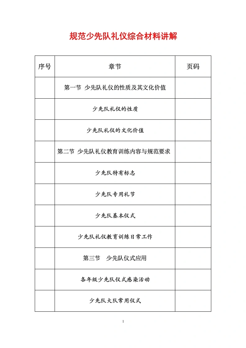 规范少先队礼仪综合材料-教务文库